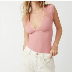 NWT Free People Meg Ribbed Seamless Bodysuit